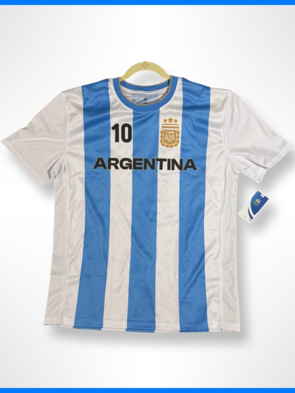 Argentina Messi 10 Soccer Jersey Mens (S) Blue White Striped Official AFA Shirt - Picture 6 of 7